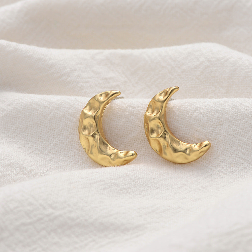 Alloy Crescent Moon Minimalist Earrings