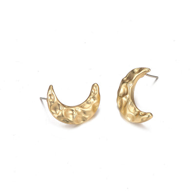 Alloy Crescent Moon Minimalist Earrings