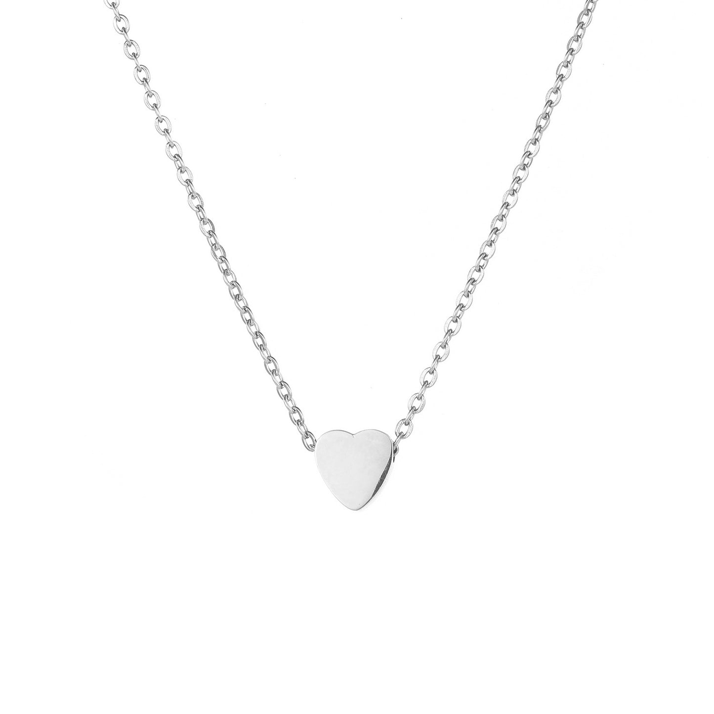 Geometric Heart-Shaped Stainless Steel Necklace for Women