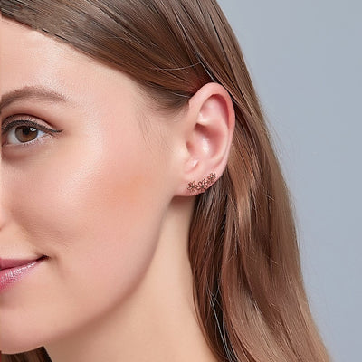 Simple Hollow Flower Ear Clip Earrings - Minimalist Floral Design Jewelry