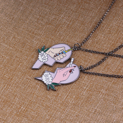 Two-Petal Heart Lighter Pendant Necklace