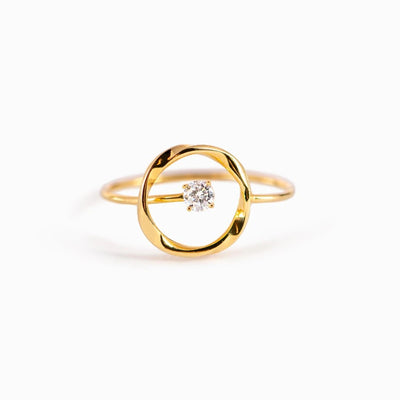IG Style Geometric Sterling Silver Zircon Inlay Rings