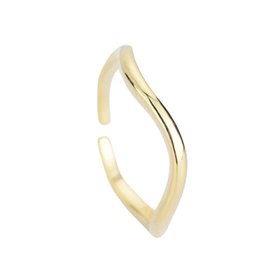 IG Style Irregular Geometric Sterling Silver Mobius Adjustable Open Ring