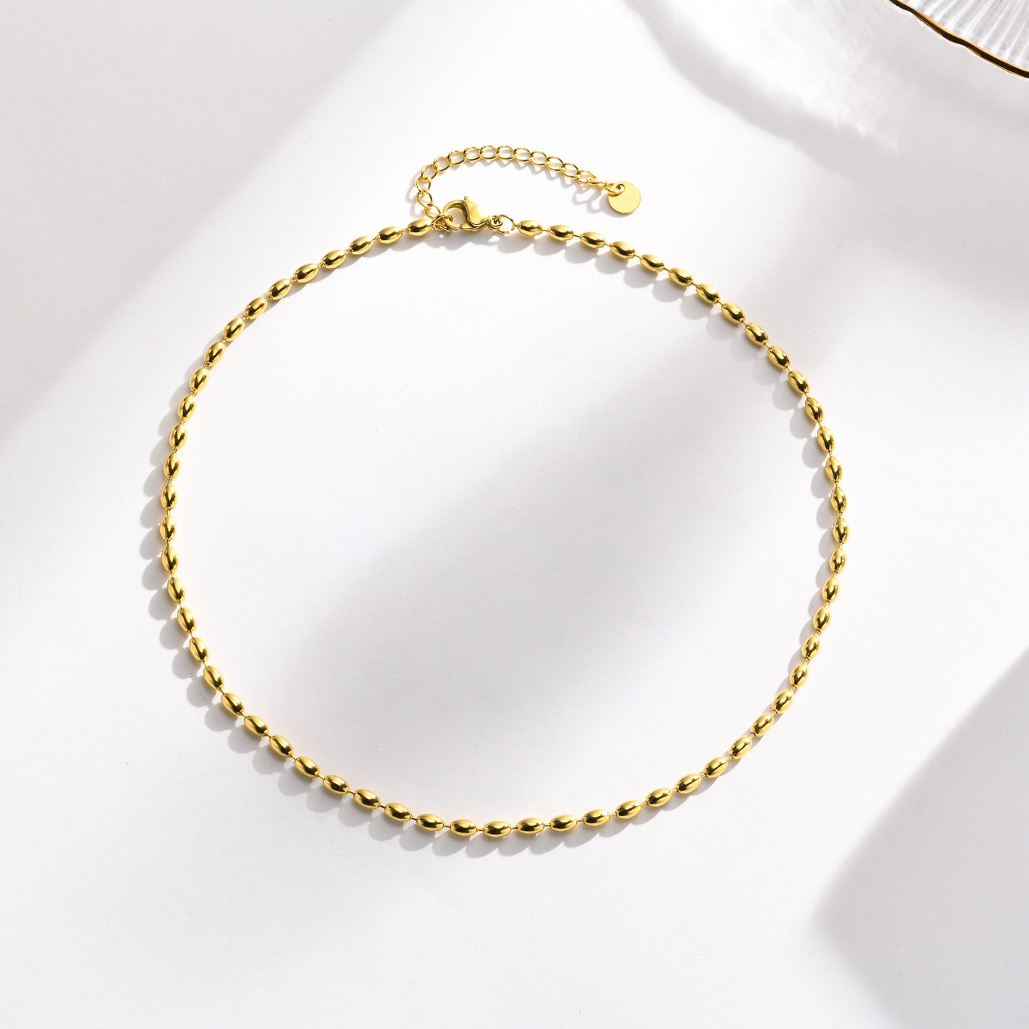 IG Style Solid Color 18K Gold Plated Stainless Steel Double Layer Necklace