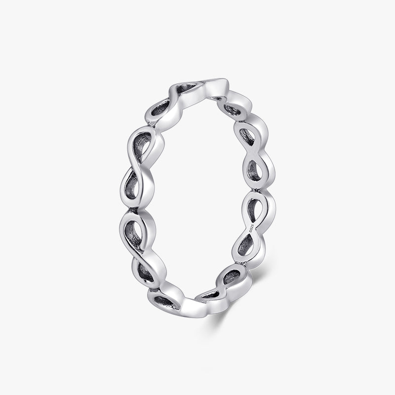 INS Style Infinity Sterling Silver Rose Gold Couple Rings