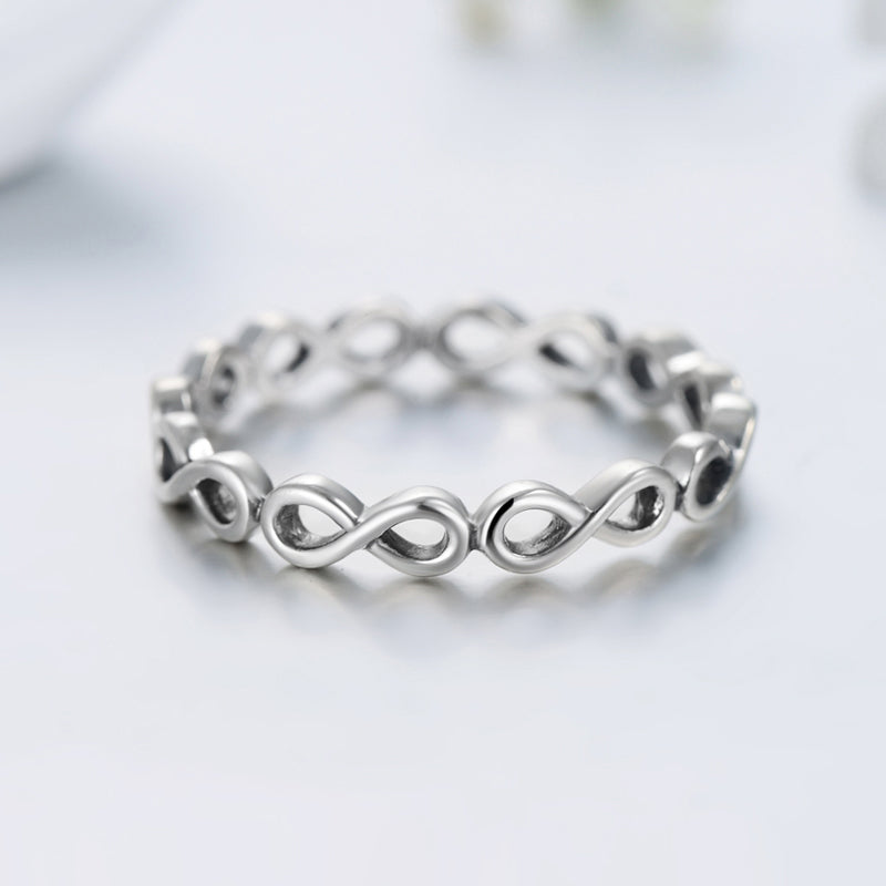 INS Style Infinity Sterling Silver Rose Gold Couple Rings
