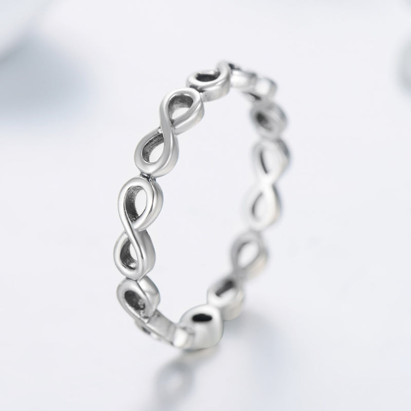 INS Style Infinity Sterling Silver Rose Gold Couple Rings