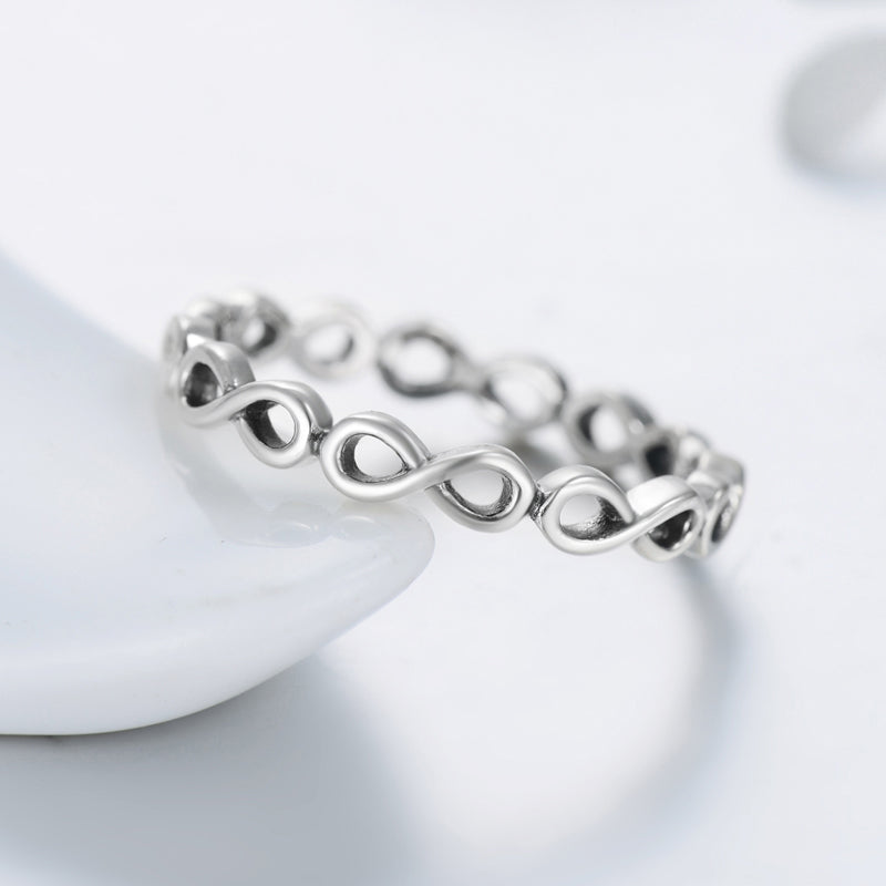 INS Style Infinity Sterling Silver Rose Gold Couple Rings