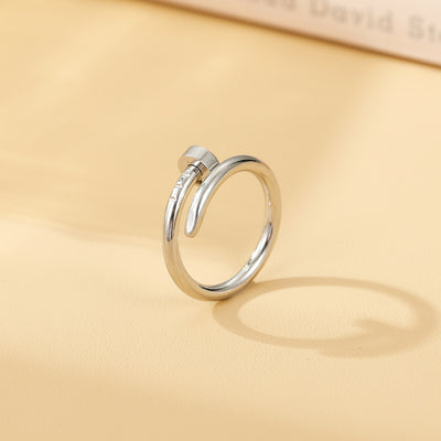 INS Style Minimalist Titanium Steel Plated Nail Design Rings