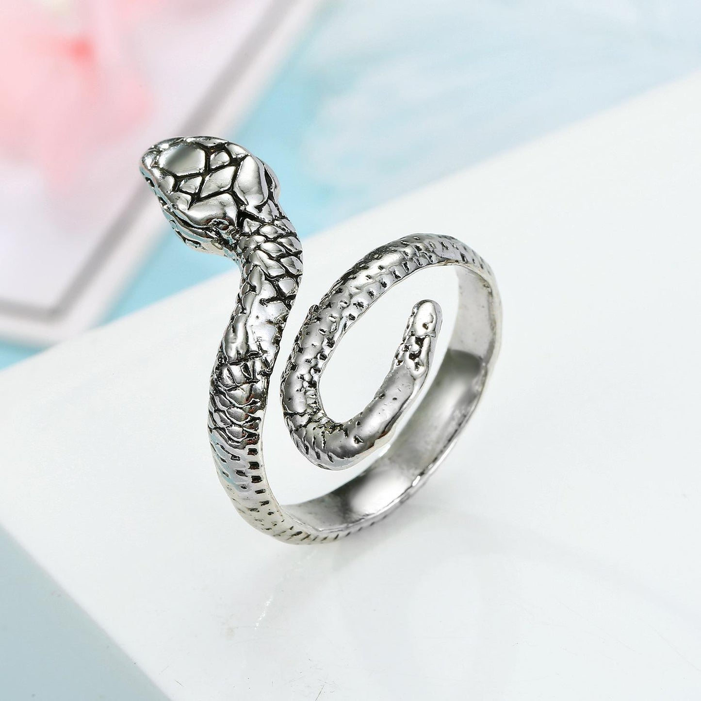 Vintage Silver and Gold Cobra Snake Ring for Men