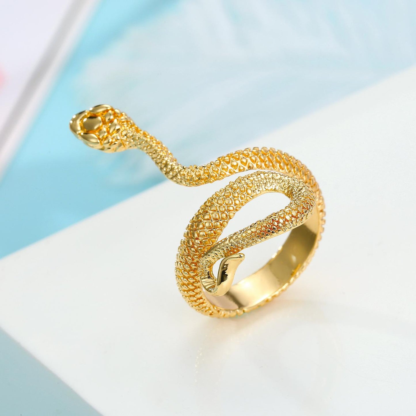 Vintage Silver and Gold Cobra Snake Ring for Men
