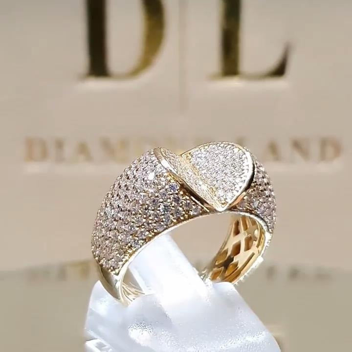 Heart Encrusted Diamond Fashion Ring