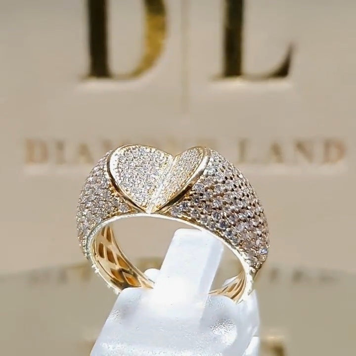 Heart Encrusted Diamond Fashion Ring
