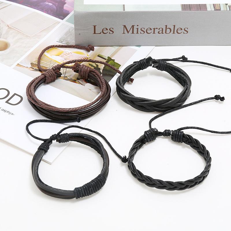 Multi-layer Woven Leather Bracelet Set - DIY Four-piece Combination