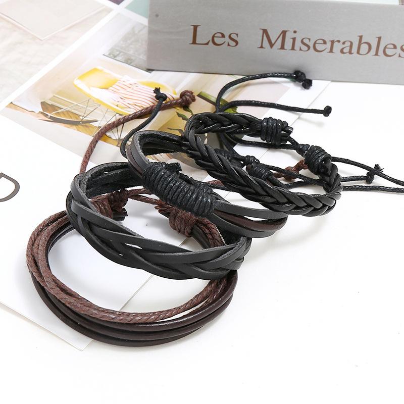 Multi-layer Woven Leather Bracelet Set - DIY Four-piece Combination