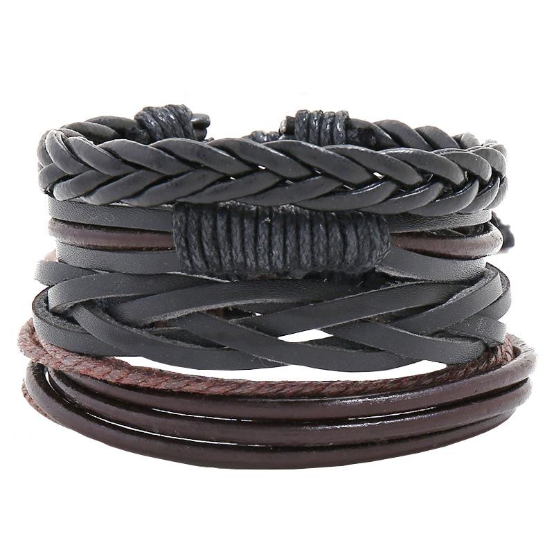 Multi-layer Woven Leather Bracelet Set - DIY Four-piece Combination