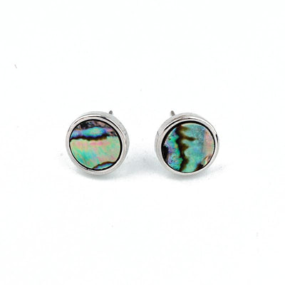 Round Imitation Abalone Shell Resin Earrings