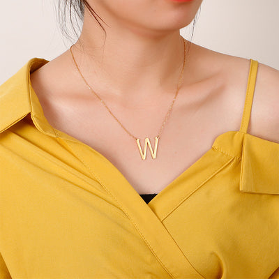 Kalen Stainless Steel Alphabet Pendant Mother Daughter Necklace - Creative Jewelry for Women