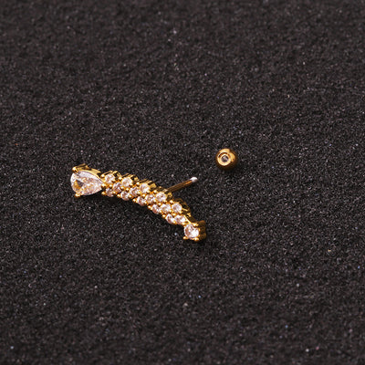 Korean Creative Stainless Steel Crown Screw Earrings