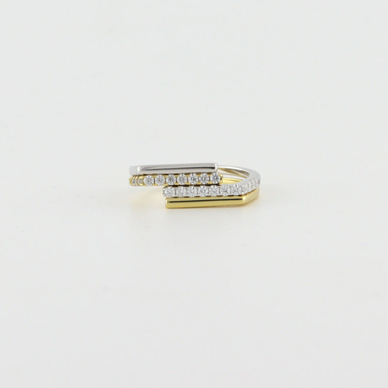 Korean 925 Silver Gold-Plated Irregular Open Ring