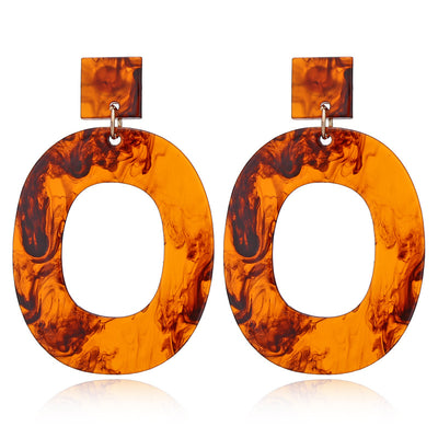 Korean Geometric Acrylic Long Drop Earrings
