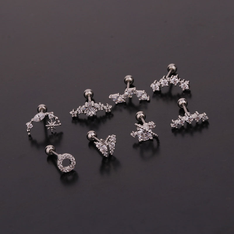 Korean Creative Fashion Butterfly Zircon Stud Earrings