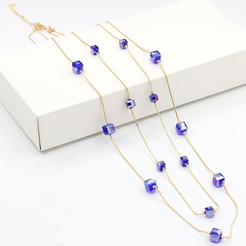 Korean Fashion Crystal Long Pendant Necklace for Women