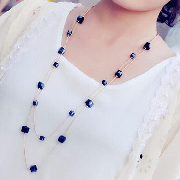 Korean Fashion Crystal Long Pendant Necklace for Women