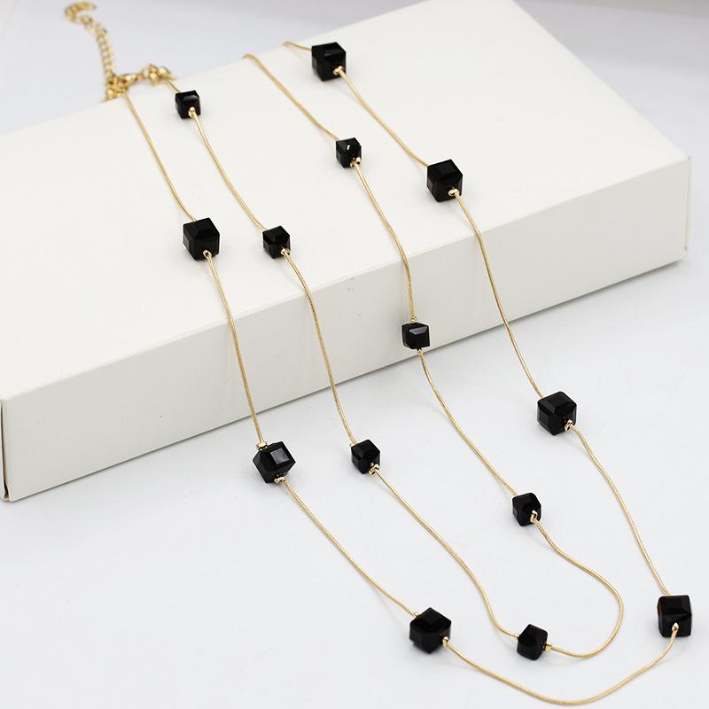 Korean Fashion Crystal Long Pendant Necklace for Women