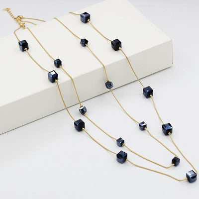 Korean Fashion Crystal Long Pendant Necklace for Women