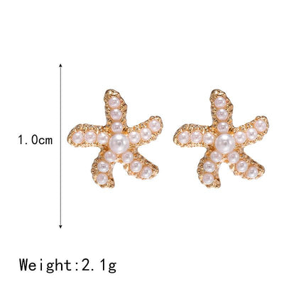 Korean Fashion Pearl Rhinestone Love Star Drop Earrings