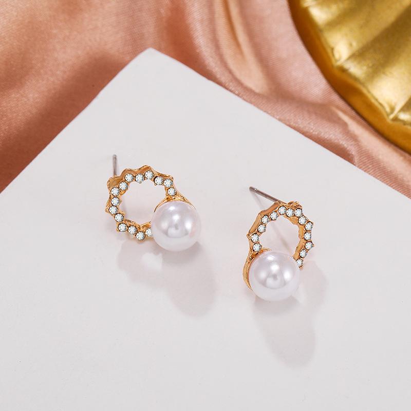 Korean Fashion Pearl Rhinestone Love Star Drop Earrings
