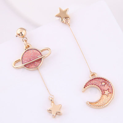 Korean Fashion Asymmetric Xingyue Earrings with Colorful Elastic Silicone Straps