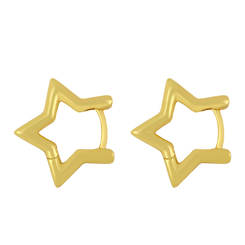 Korean Star Heart Stud Earrings for Women