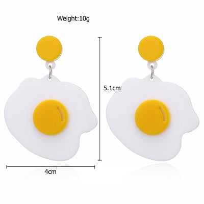 Korean Style Cute Fried Egg Acrylic Alloy Earrings