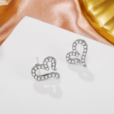 Korean Fashion Zircon Heart and Moon Star Earrings