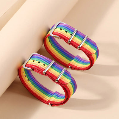 Korean Style Rainbow Woven Couple Bracelet Set