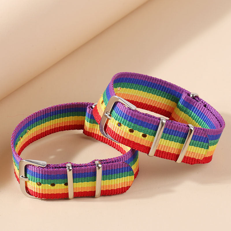 Korean Style Rainbow Woven Couple Bracelet Set