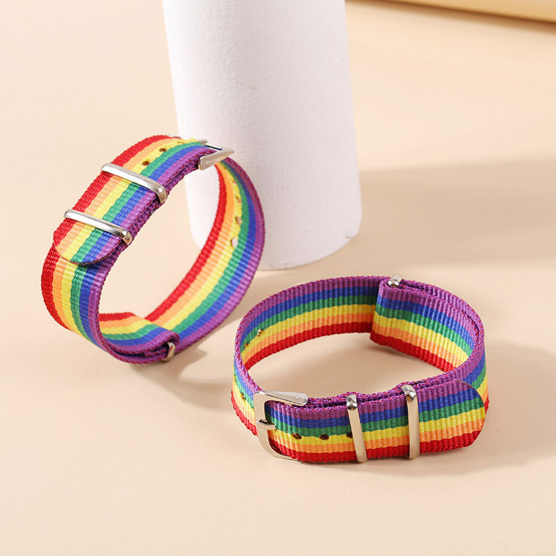Korean Style Rainbow Woven Couple Bracelet Set
