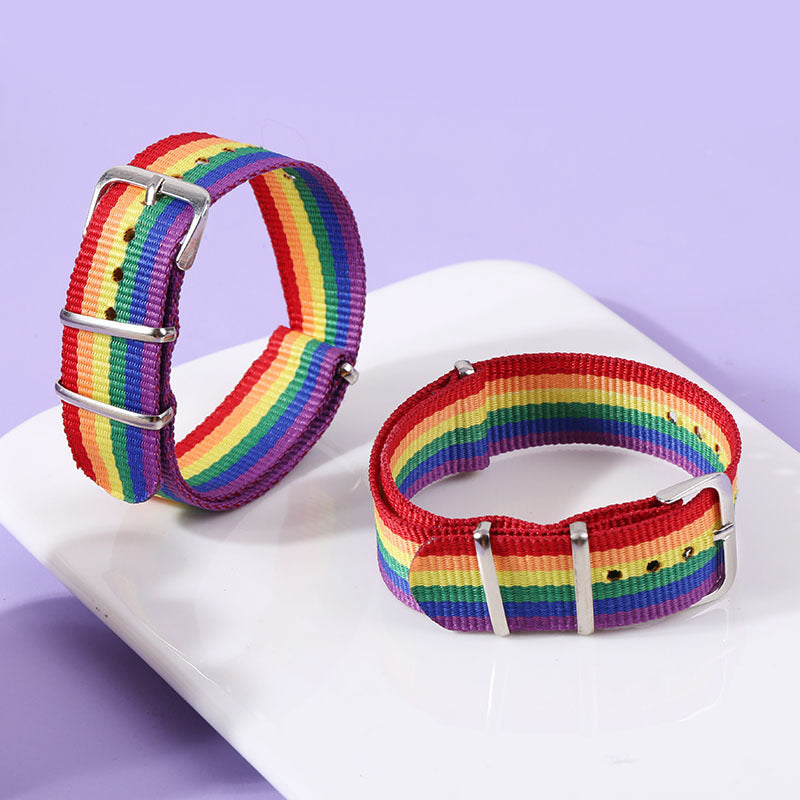 Korean Style Rainbow Woven Couple Bracelet Set