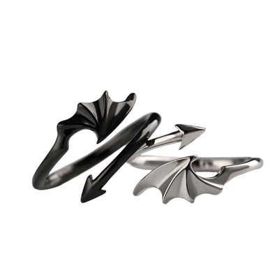 Korean Angel and Demon Wings Adjustable Couple Ring