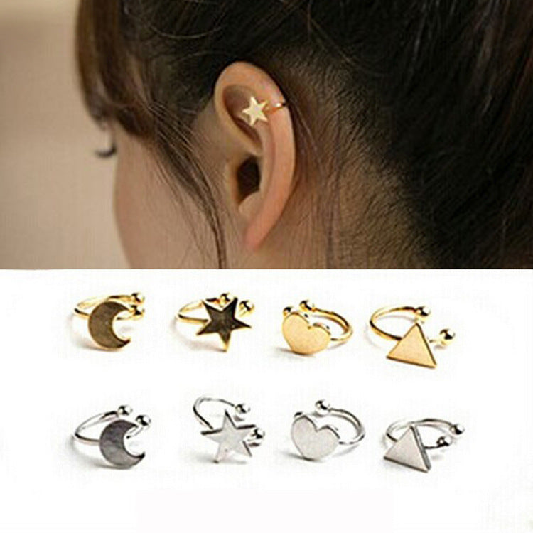 Korean Style Star Heart Moon U-Shaped Ear Clip Fashion Jewelry