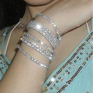 Korean Style Full Diamond Elastic Bracelet Shiny Rhinestone Bangle