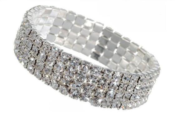 Korean Style Full Diamond Elastic Bracelet Shiny Rhinestone Bangle
