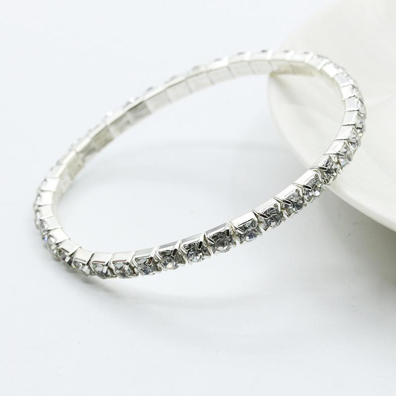 Korean Style Full Diamond Elastic Bracelet Shiny Rhinestone Bangle
