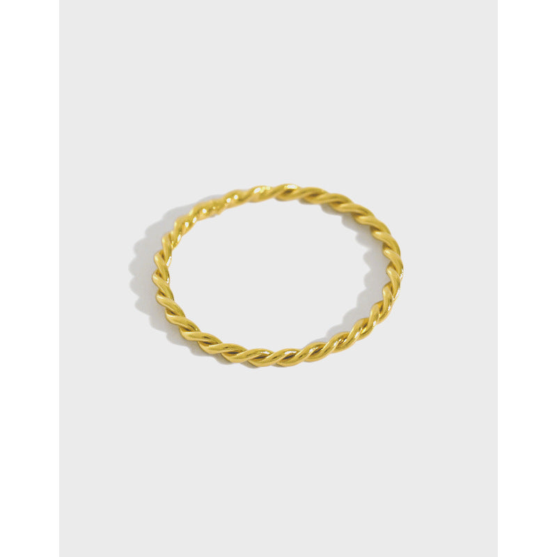 Korean S925 Sterling Silver Minimalist Twisted Ring
