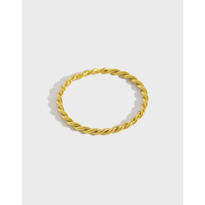 Korean S925 Sterling Silver Minimalist Twisted Ring