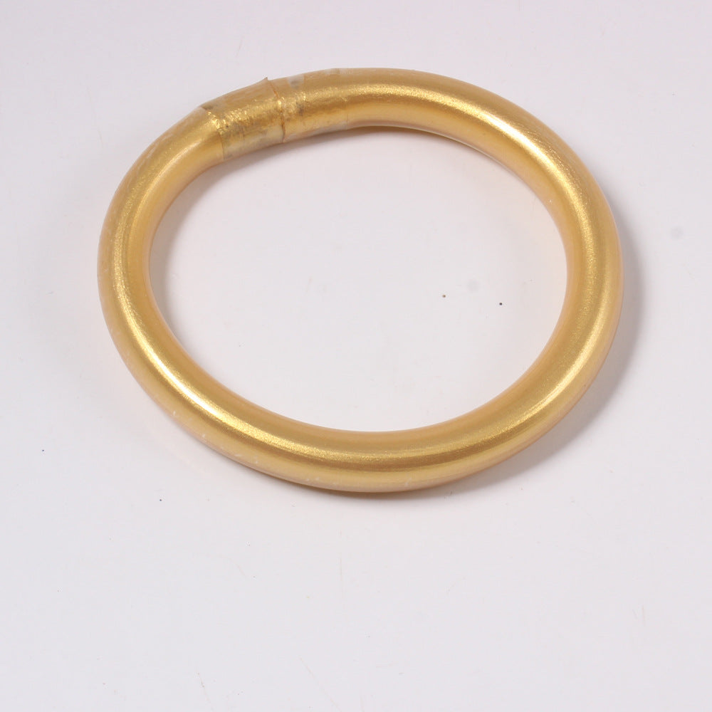Lady Solid Color Silicone Unisex Wristband - Bold 10mm Design Bracelet