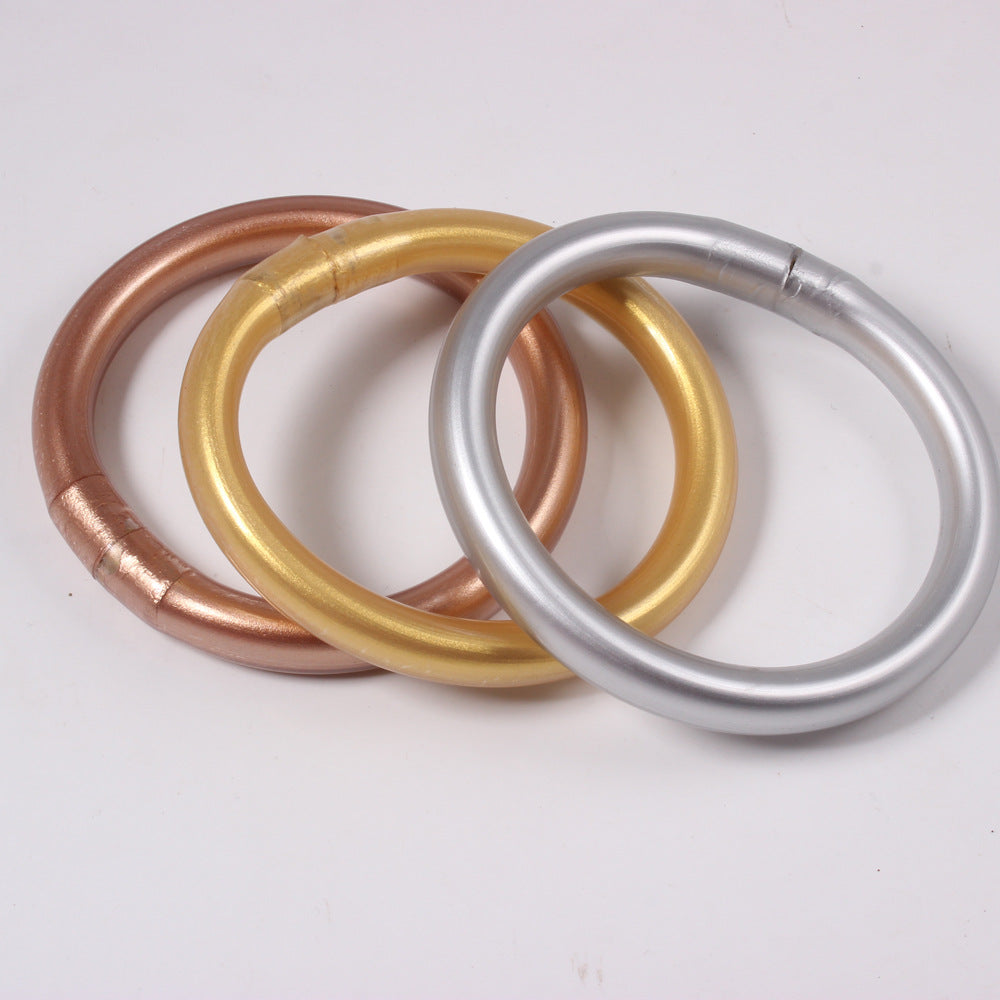 Lady Solid Color Silicone Unisex Wristband - Bold 10mm Design Bracelet