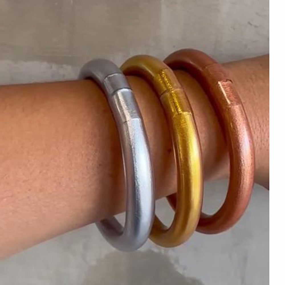 Lady Solid Color Silicone Unisex Wristband - Bold 10mm Design Bracelet
